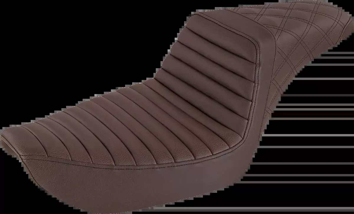 Step-Up Seat - Front Tuck-n-Roll/Rear Lattice Stitch - Brown - Dyna