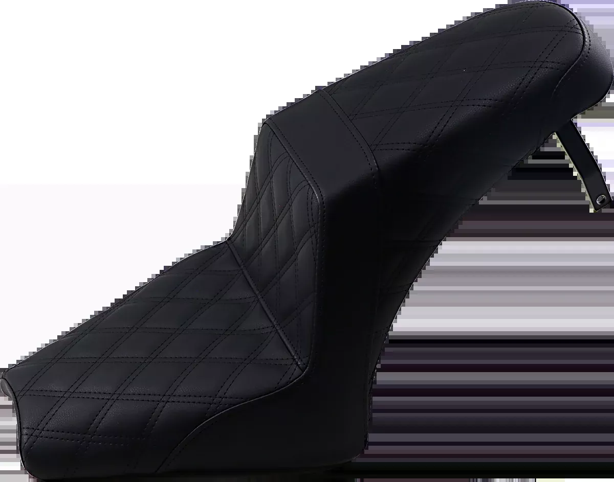Step-Up Seat - Full Lattice Stitch - Black - Scout Bobber