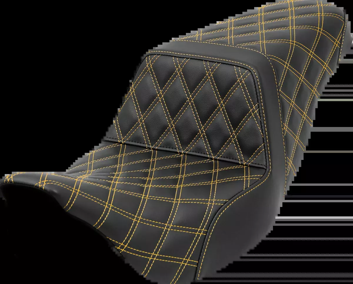 Step-Up Seat - Lattice Stitch - Gold Stitch - FLH/FLT '08-'23