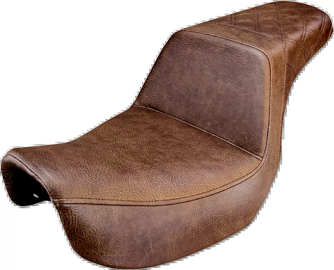 Step-Up Seat - Rear Lattice Stitched - Brown - Dyna