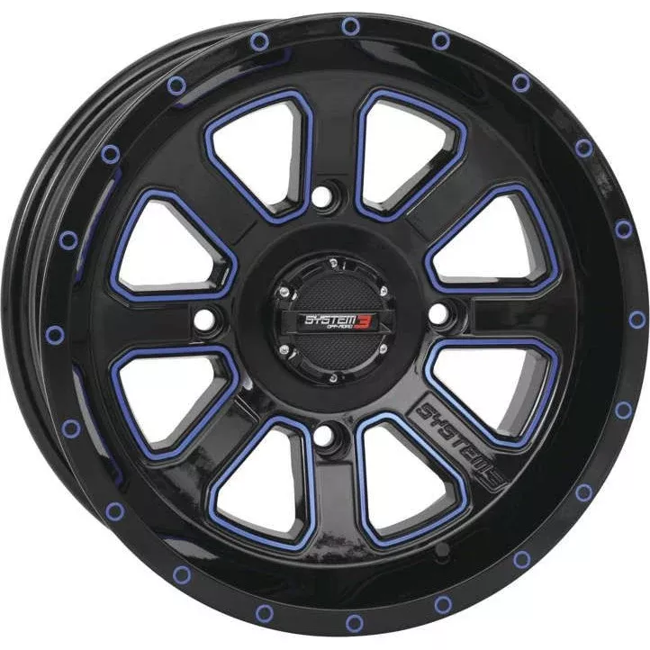 System 3 ST-4 Aluminum Gloss Black/Blue Wheel 20×6.5 4/156 4+2.5 (+10mm)