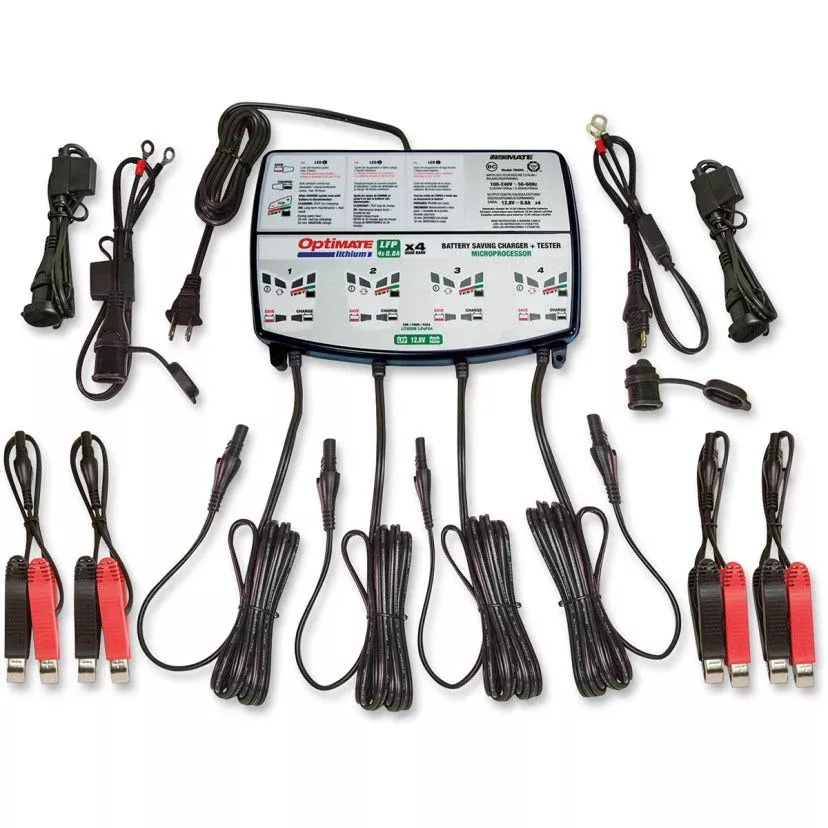 Tecmate OptiMate Lithium Battery 4 .8A Charger Tender Maintainence Center 4 Bank