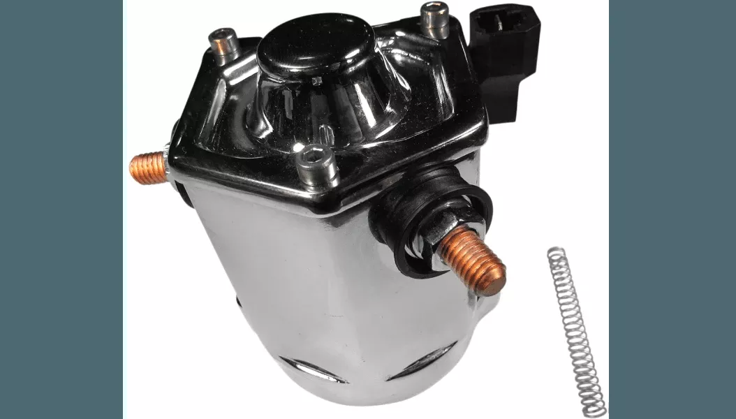 Terry Components Loaded Starter Solenoid Body for '90-99 Harley Davidson Big Twin High Torque Aftermarket Starter Motors - Chrome