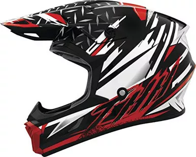 THH Helmets 646202 T710X Off-Road Motorcycle Helmet Assault White/Red X-Large