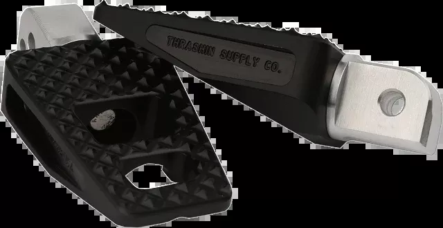 Thrashin P-54 Black Passenger Rear Footpegs for 2018-2025 Harley Softail Fat Bob