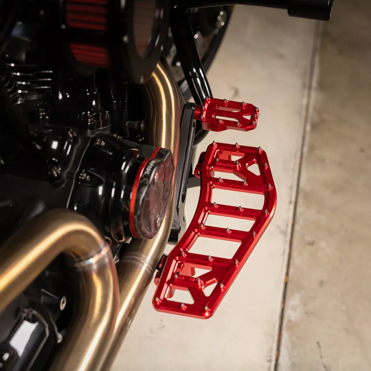 Thrashin Supply Co. Aggressor Brake Pedal - Red - Touring - TSC-2221-2