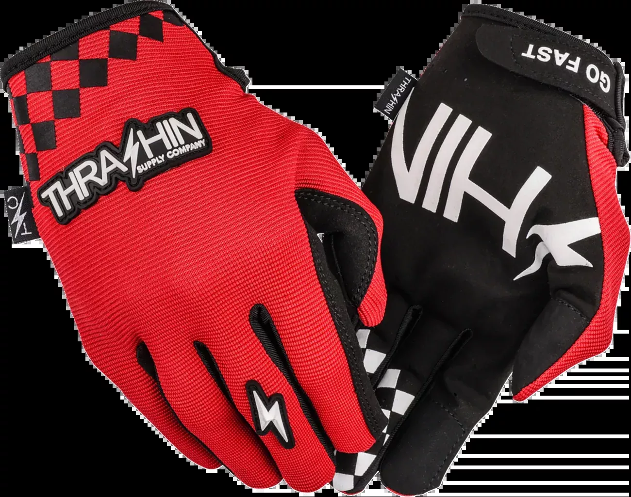Thrashin Supply Co. Go Fast Stealth Gloves - Red - Large - SV1-18-10