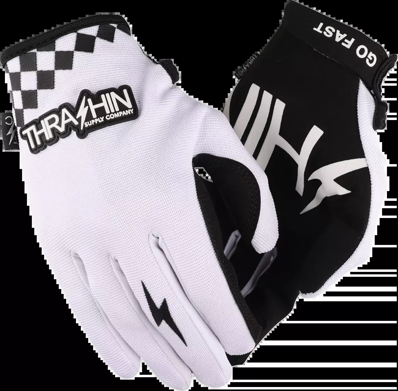 Thrashin Supply Co. Go Fast Stealth Gloves - White - Medium - SV1-10-09
