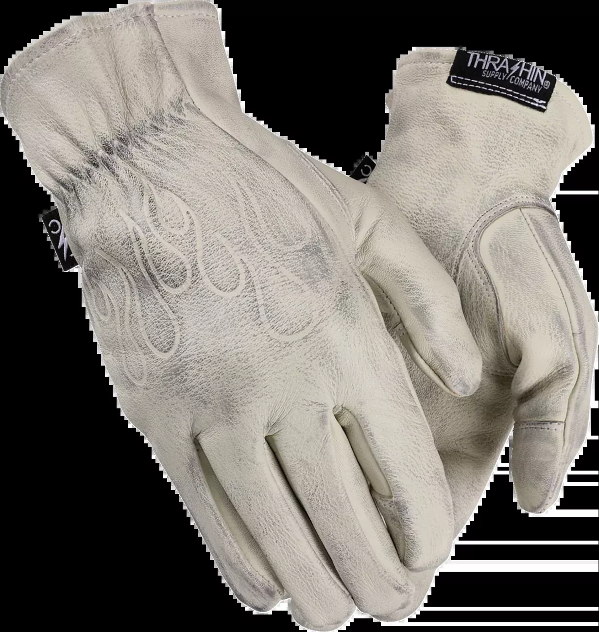 Thrashin Supply Co. Roper Leather Gloves - Bone White - XS - TRG-00-07