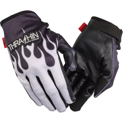 Thrashin Supply Stealth Gloves Leather Palm - Gray Flame