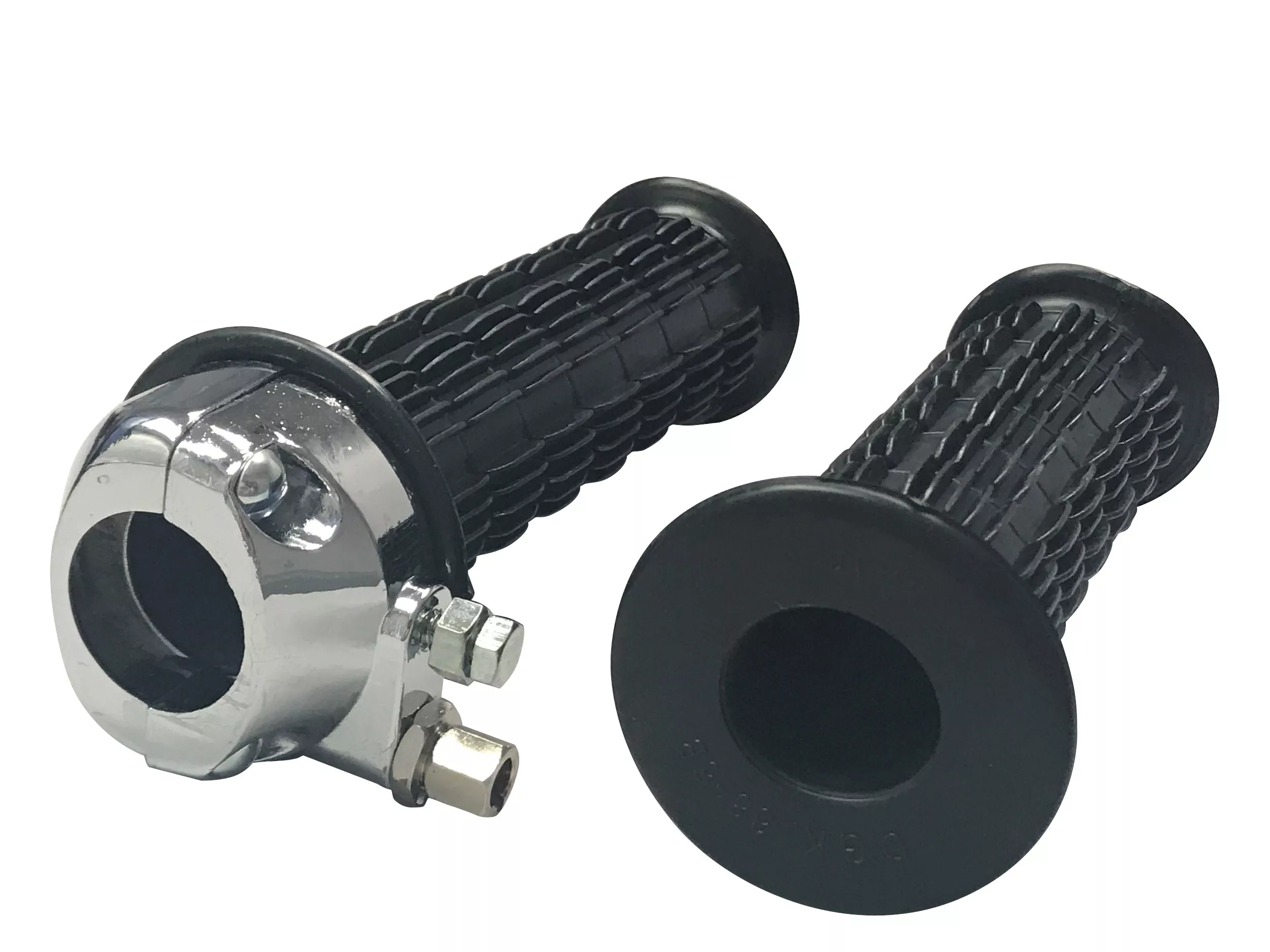 Throttle Assembly with Waffle Grip 1" Handlebar | Nylon Sleeve | Length: 5-1/4"