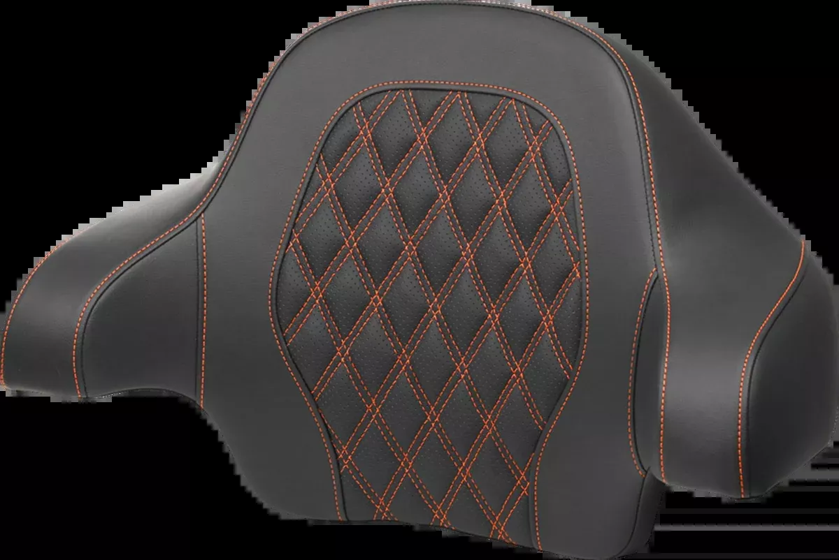 Tour-Pak Backrest Pad - Lattice Stitch - Orange Stitch - FL '14-'24