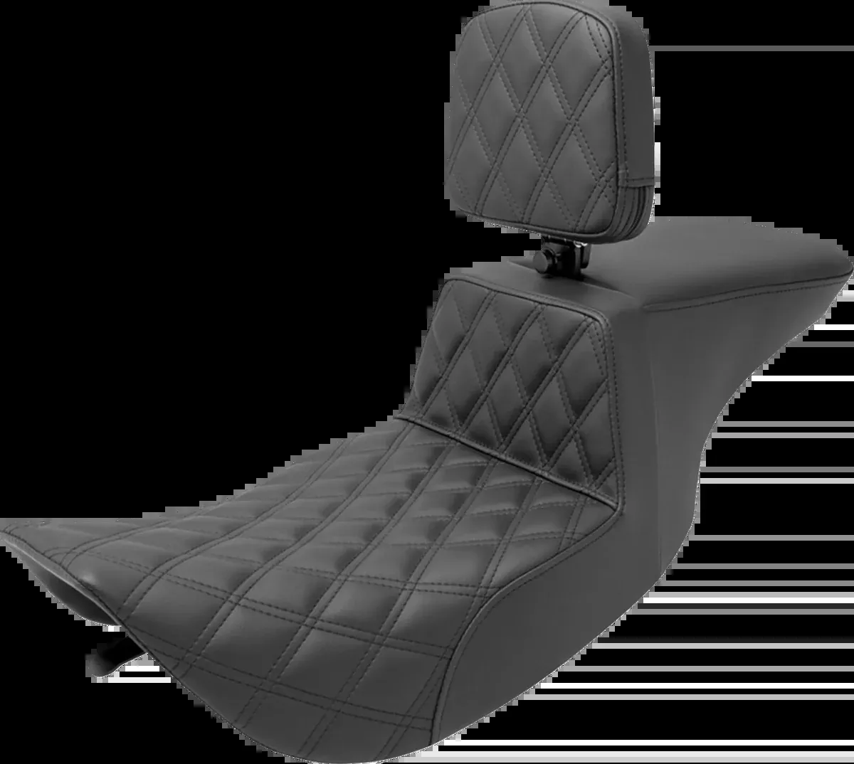 Tour Step-Up Seat - Rider Backrest - Front Lattice Stitch - FLHR/FLHX '97-'07