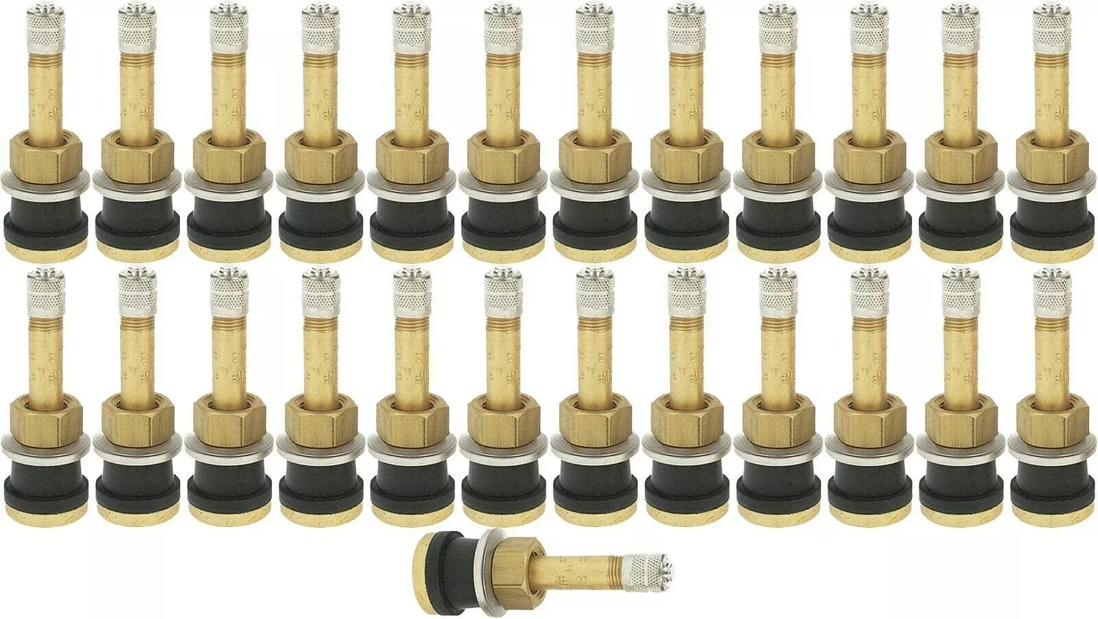 TR500 2″ Brass Clamp-in Tubeless Tire Truck Valve Stem Pack of 25