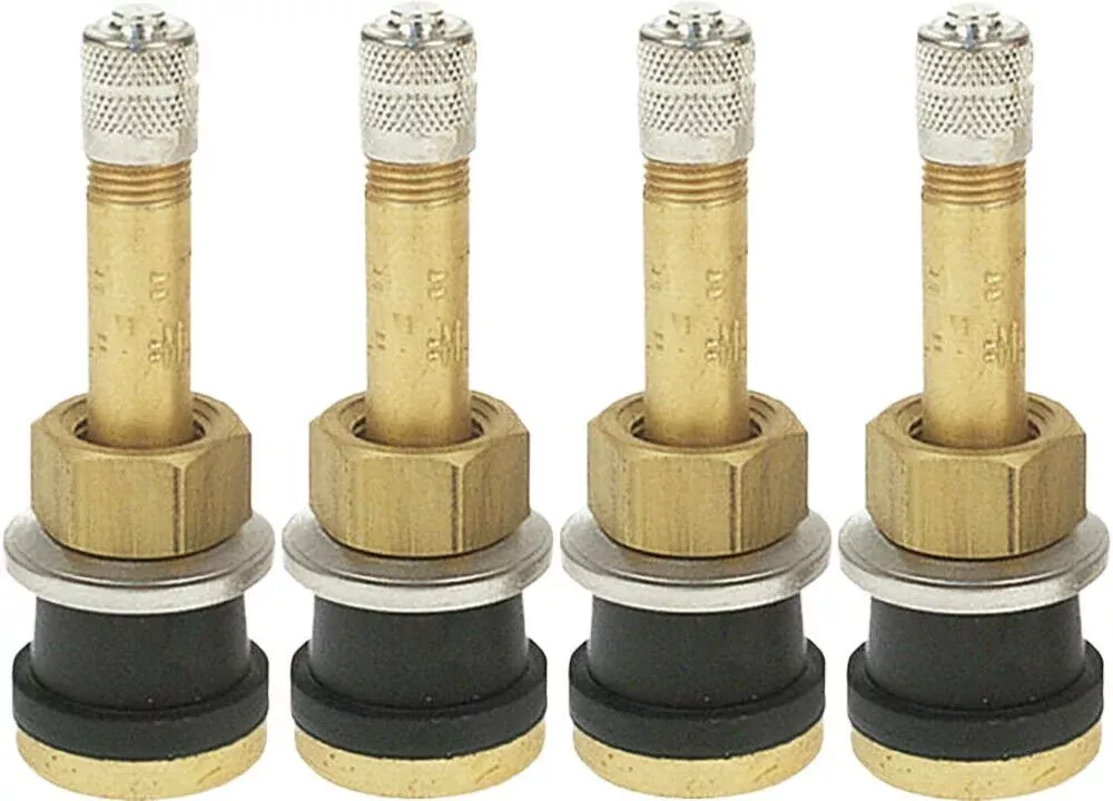 TR500 2″ Brass Clamp-in Tubeless Tire Truck Valve Stem Pack of 4