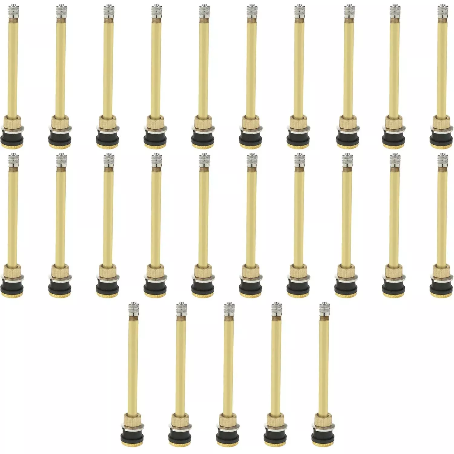 TR573 4-3/8″ Brass Clamp-in Tubeless Tire Truck Valve Stem Pack of 25