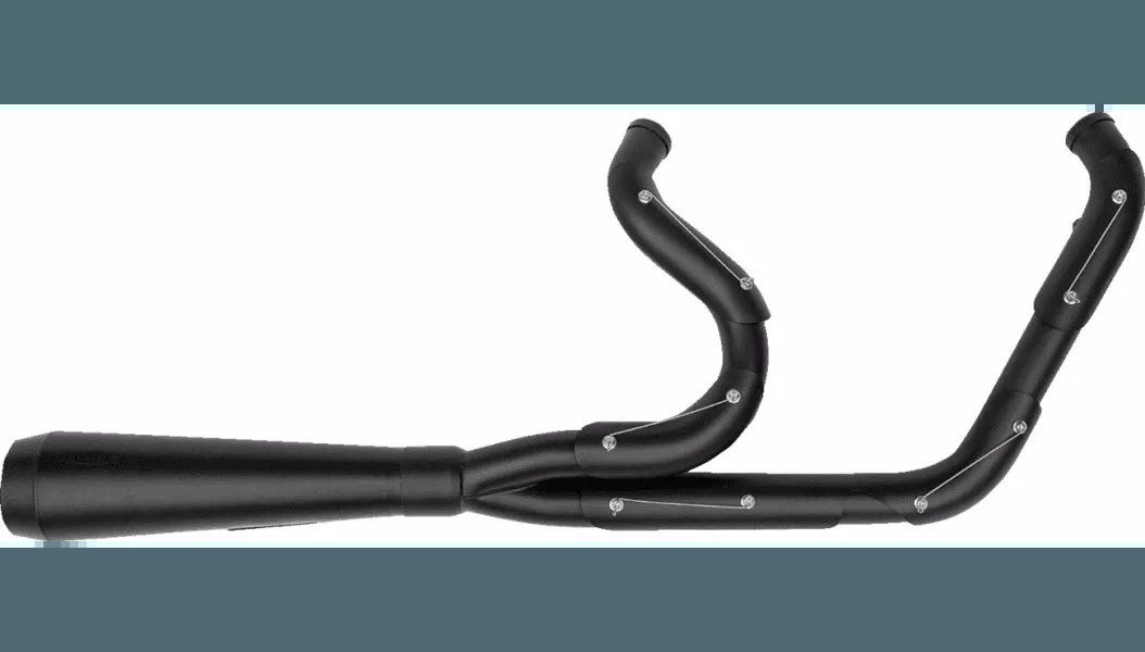 Trask Assault 2 into 1 Stainless Exhaust for '06-17 Harley Davidson Dyna - Black on Black