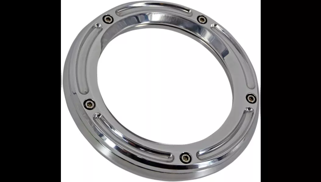 Trask Assault Derby Cover – Clear – Chrome – Touring/Trike – TM-0041CH