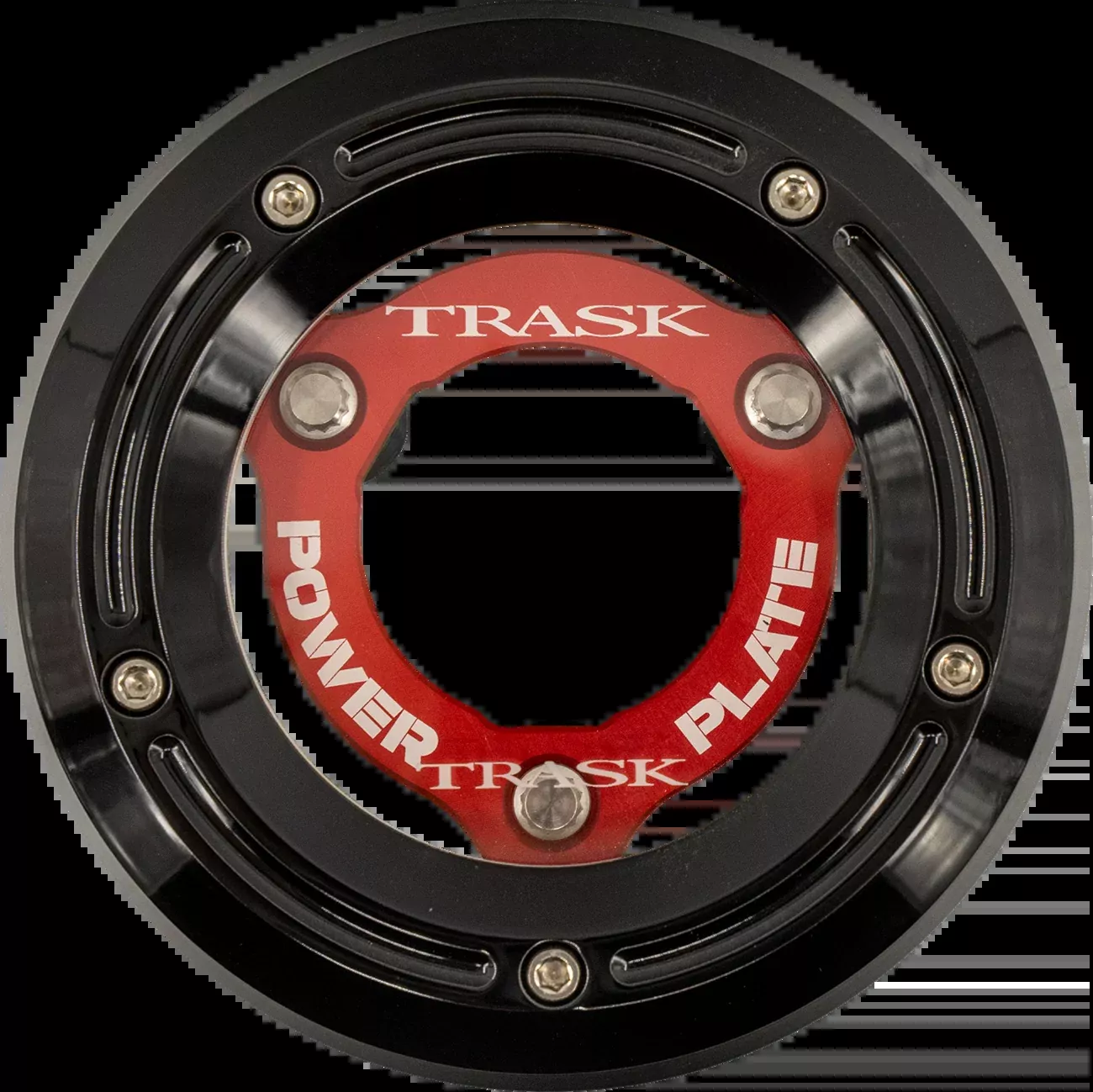 Trask Derby Cover with Power Plate - Black/Red - Kit - '18-'25 Softail - TM-0052-BK-RD