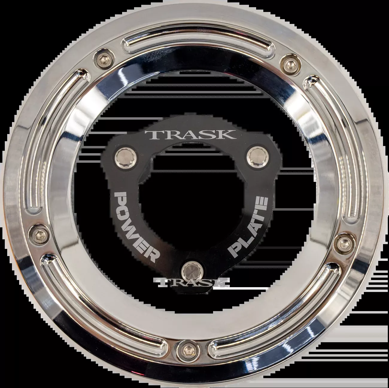 Trask Derby Cover with Power Plate - Chrome/Black - Kit - '17-'25 Harley-Davidson - TM-0051-CH-BK