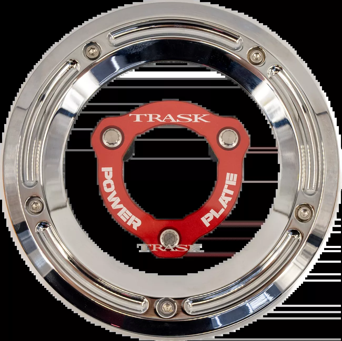 Trask Derby Cover with Power Plate - Chrome/Red - Kit - '17-'25 Harley-Davidson - TM-0051-CH-RD