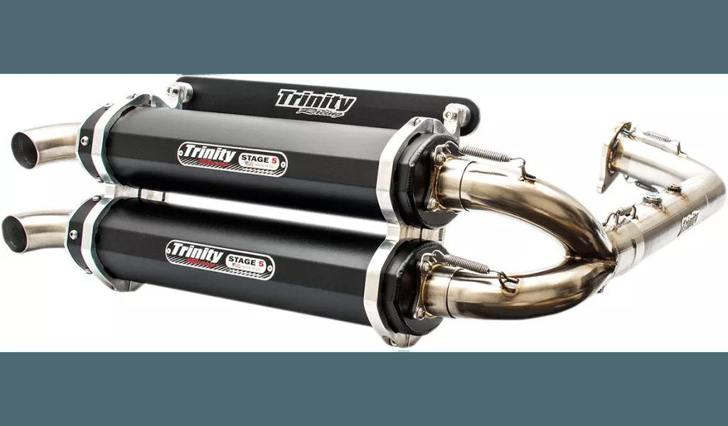 Trinity Racing Stage 5 Dual Exhaust for Polaris RZR XP Turbo Models - Black