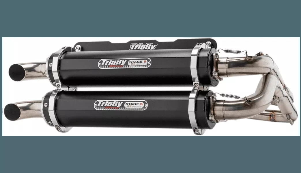Trinity Racing Stage 5 Dual Exhaust System for Polaris RZR RS1 4x4 - Black