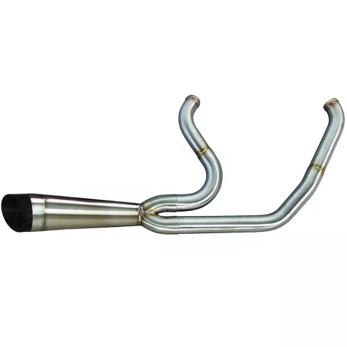 Two Brothers Racing 2-into-1 Slash Cut Shorty Exhaust for 2007-2016 Harley Touring - Stainless