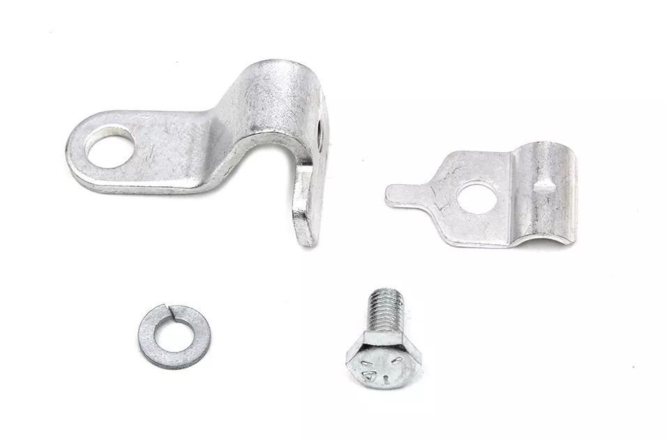 V-Twin Mfg. Cadmium Throttle Cable Bracket And Clamp For Harley XL 1972-1973