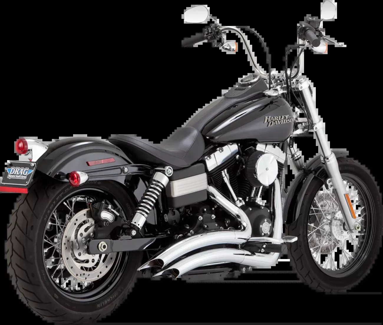 Vance & Hines 2-Into-2 Big Radius Exhaust System with Chrome Finish (Part #26081)