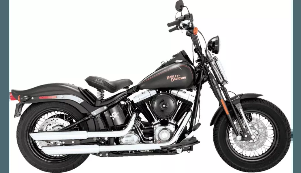 Vance & Hines 3" Twin Slash Slip-On Mufflers for '08-09 Harley Davidson Softail Cross Bones FLSTSB - Black
