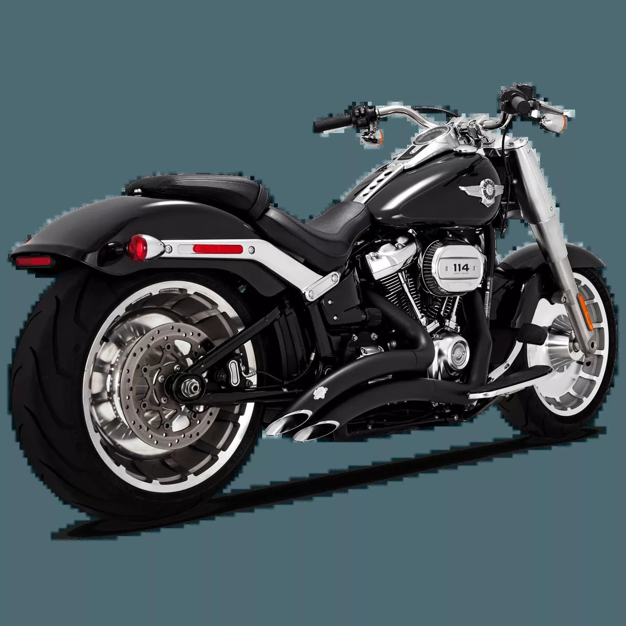 Vance & Hines Big Radius Exhaust for '18-24 Harley Davidson Fat Boy, Breakout, FXDR 114 Softail Models - Black (49-State Emissions Compliant)