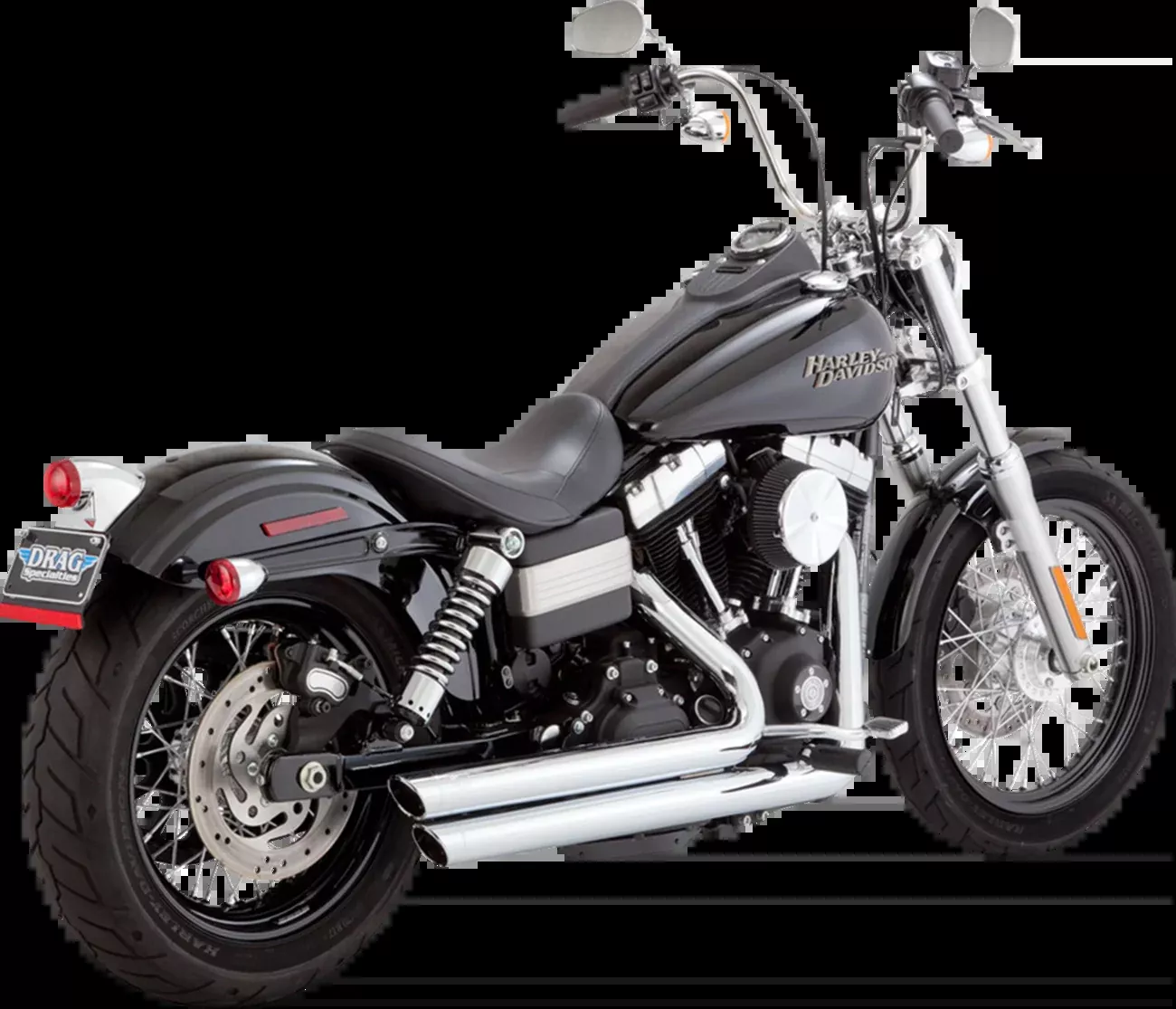 Vance & Hines Big Shot Staggered Chrome Exhaust System for 2006-2009 Harley Dyna