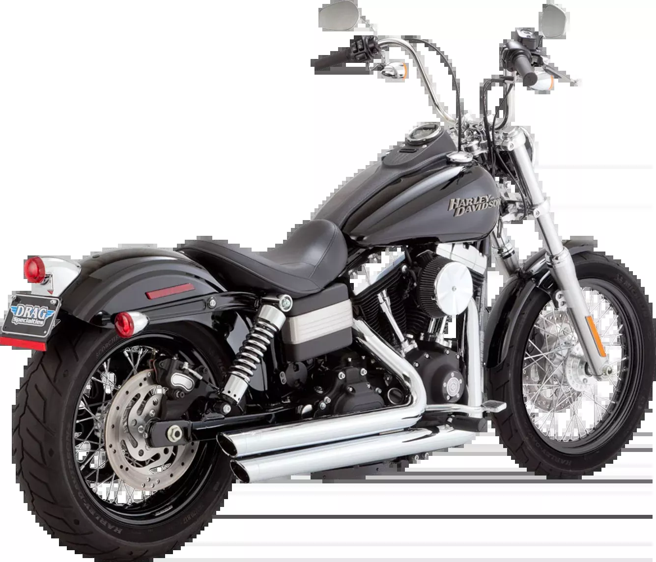 Vance & Hines Big Shots Staggered Exhaust System - Chrome Part 17338