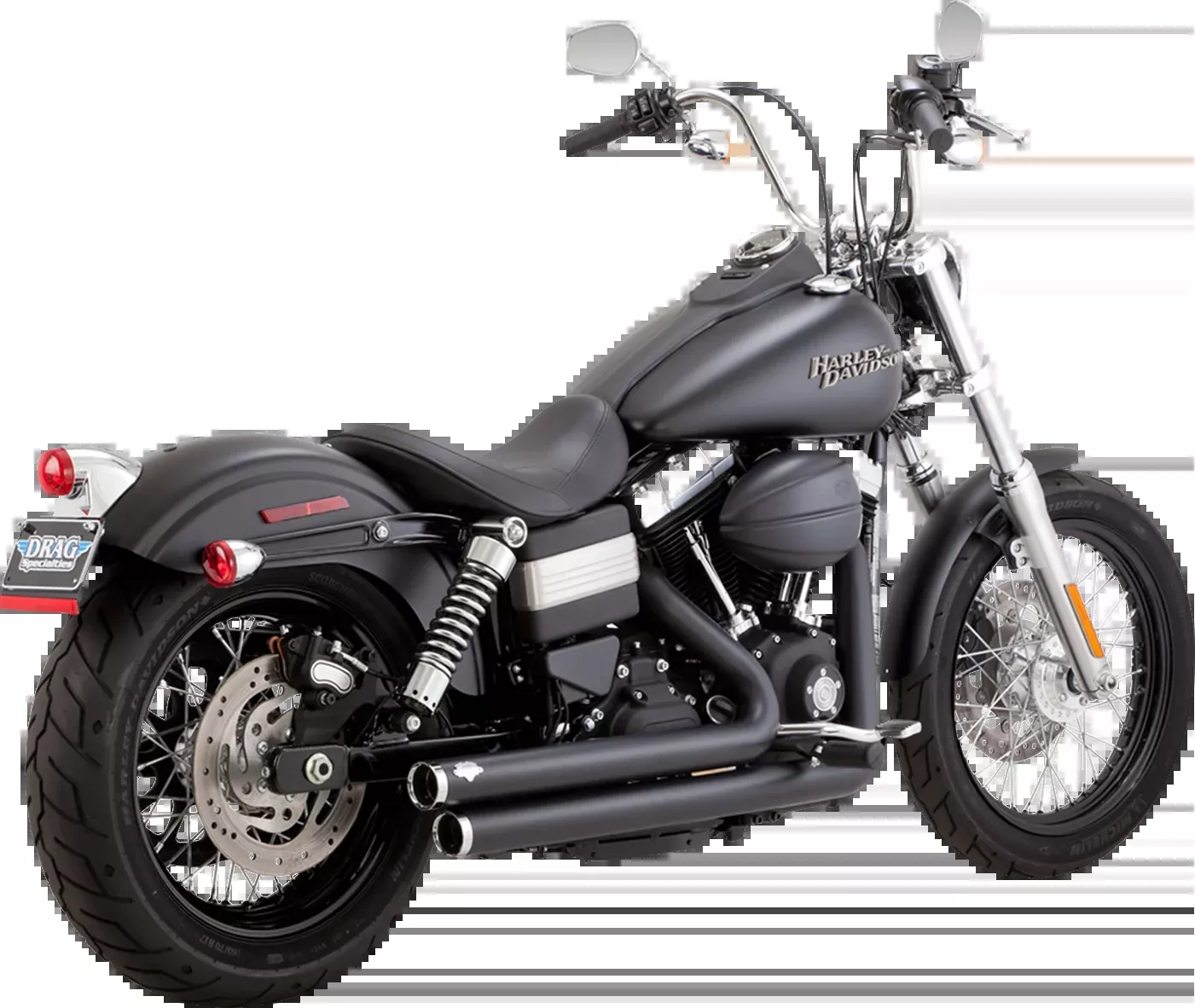 Vance & Hines Big Shots Staggered Exhaust System for Harley Davidson – Black 47338