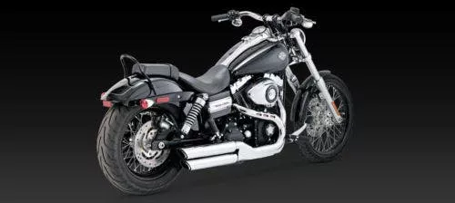Vance & Hines Chrome Twin Slash Slip On Mufflers Harley Dyna FXDF FXDWG 08-16