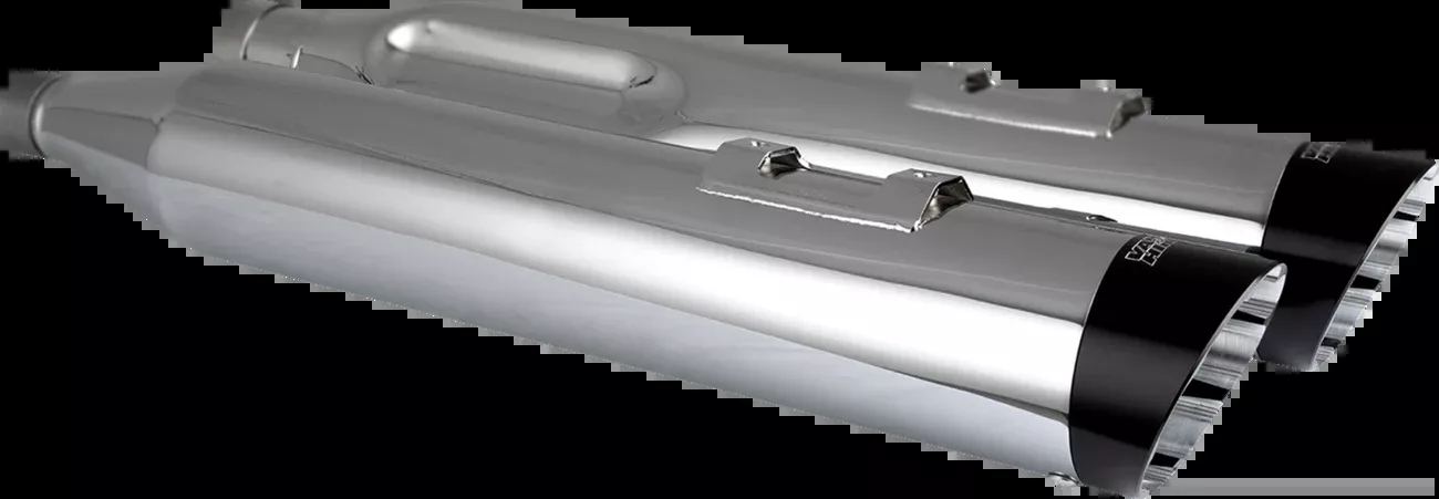 Vance & Hines Razorback 450 Slip-On Mufflers for M8 Bagger – Chrome Finish (Part #17960)