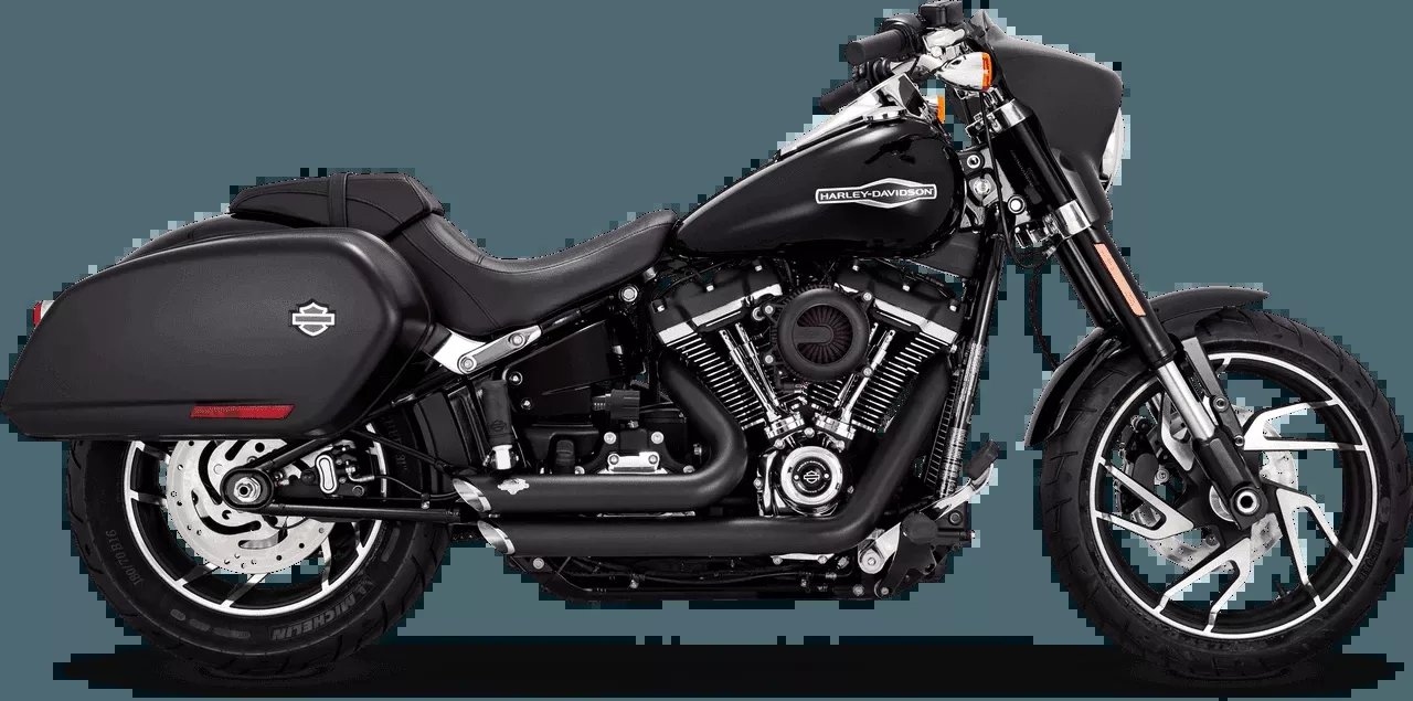 Vance & Hines Shortshots Staggered Exhaust for '18-Up Harley Davidson Softail Models - Black (49-State Emissions Compliant)