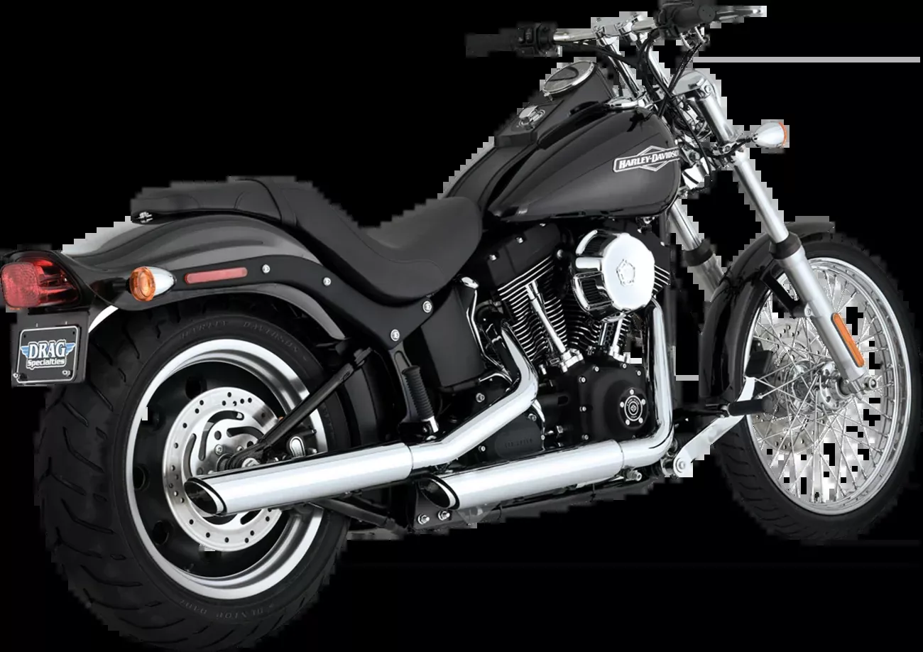 Vance & Hines Twin Slash 3" Chrome Slip On Mufflers 2007-09 Harley Softail FLST