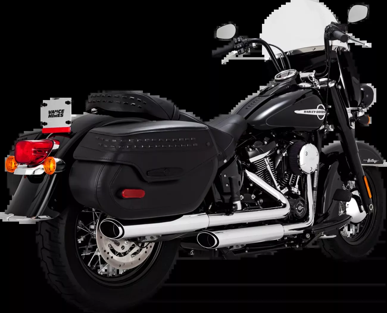 Vance & Hines Twin Slash 3" PCX Chrome Mufflers for 2018-24 Harley Softail FLHC