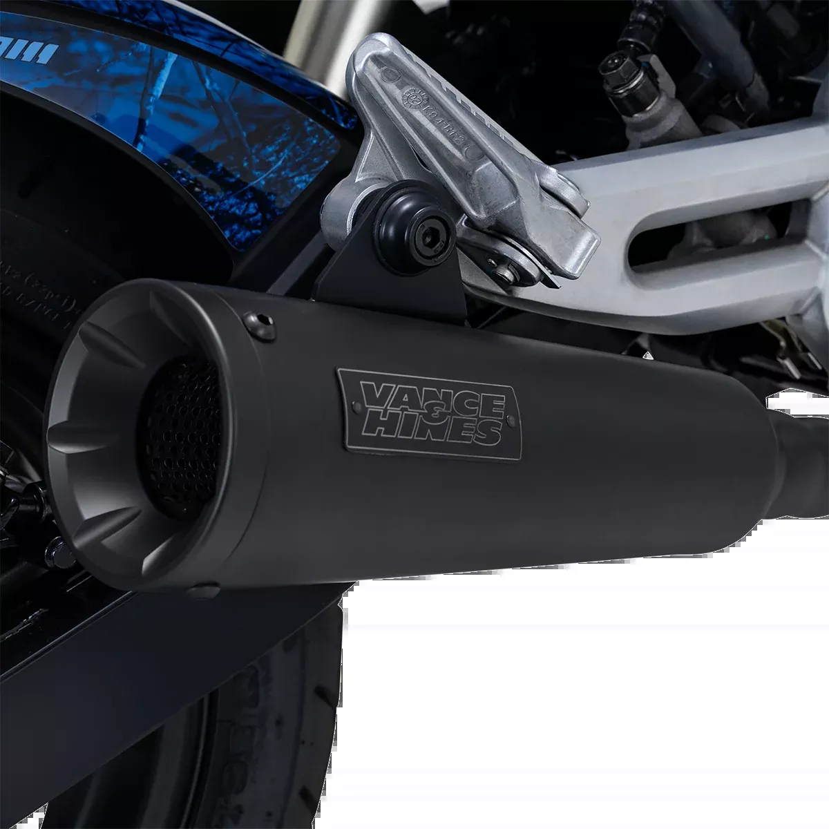 Vance & Hines Upsweep Muffler for Grom 48237 – Matte Black Ceramic Finish, CNC Machined Billet End Cap