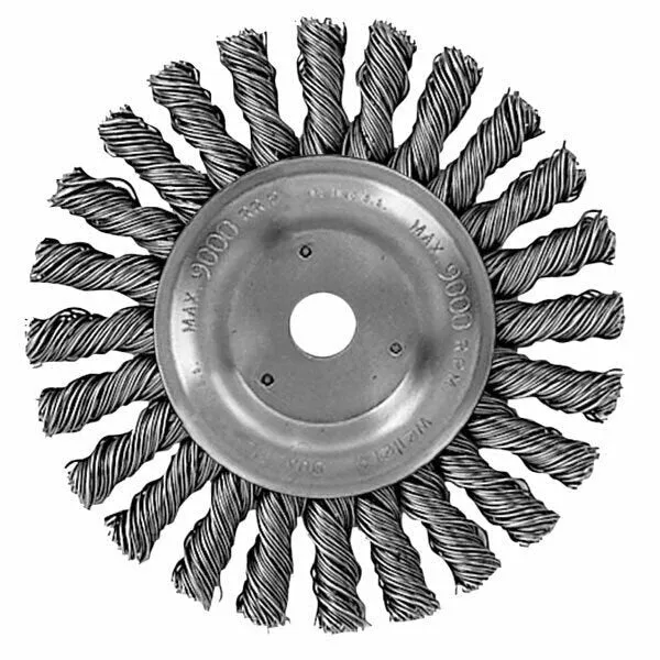 Weiler 08534 4″ x 1/4″ Cable Twist Wire Wheel .020 Wire 3/8″-1/2″ Arbor Hole