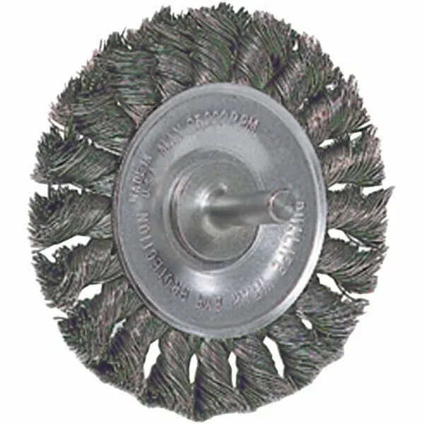 Weiler 17687 4″ X 1/2″ Knot Wire Wheel .014 Wire 1/4″ Stem