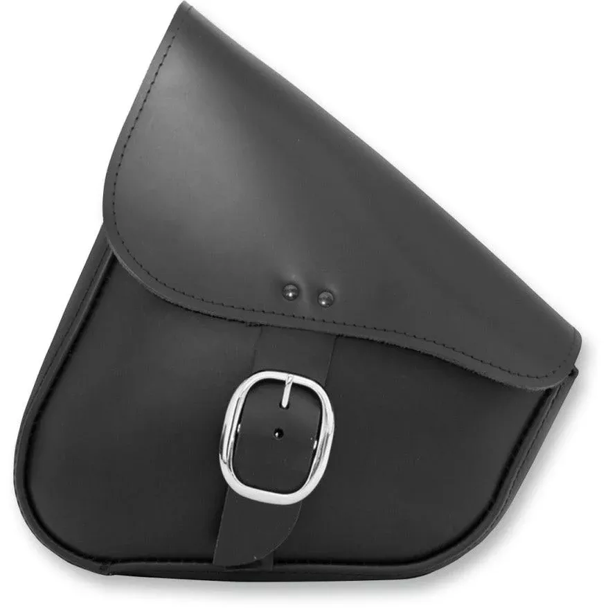 Willie & Max Black Swingarm Bag w/ Chrome Buckle for Harley Softail 84-14