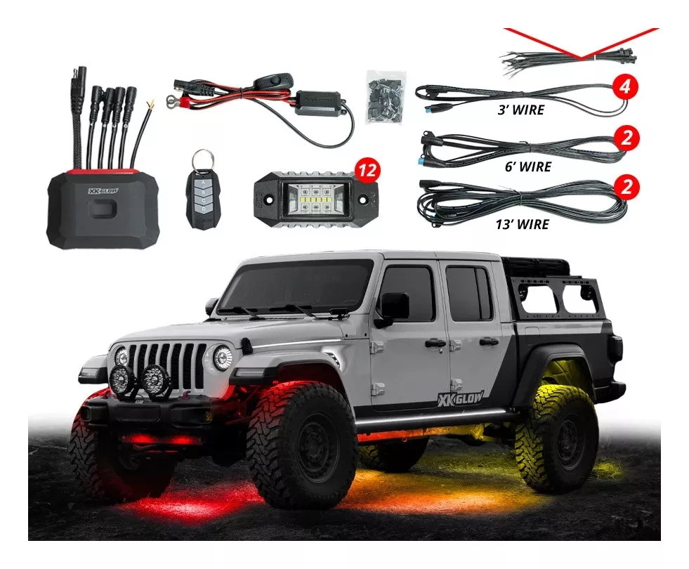 XKGLOW XKMax RGBW Color Chasing LED Rock Light Kit